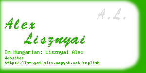 alex lisznyai business card